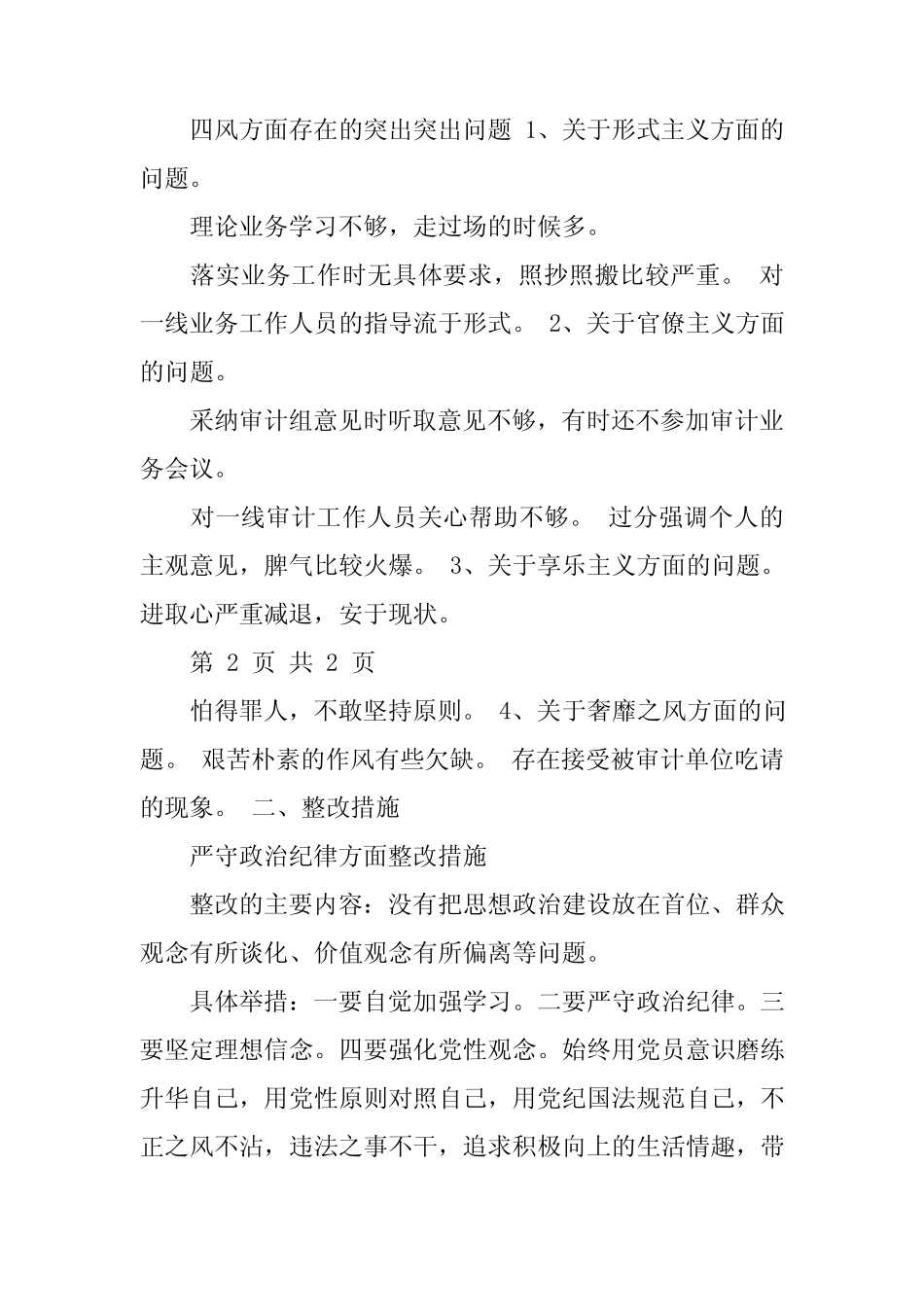 审计局领导班子整改措施(5篇)_第2页