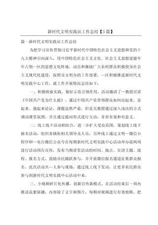 新时代文明实践站工作总结3篇