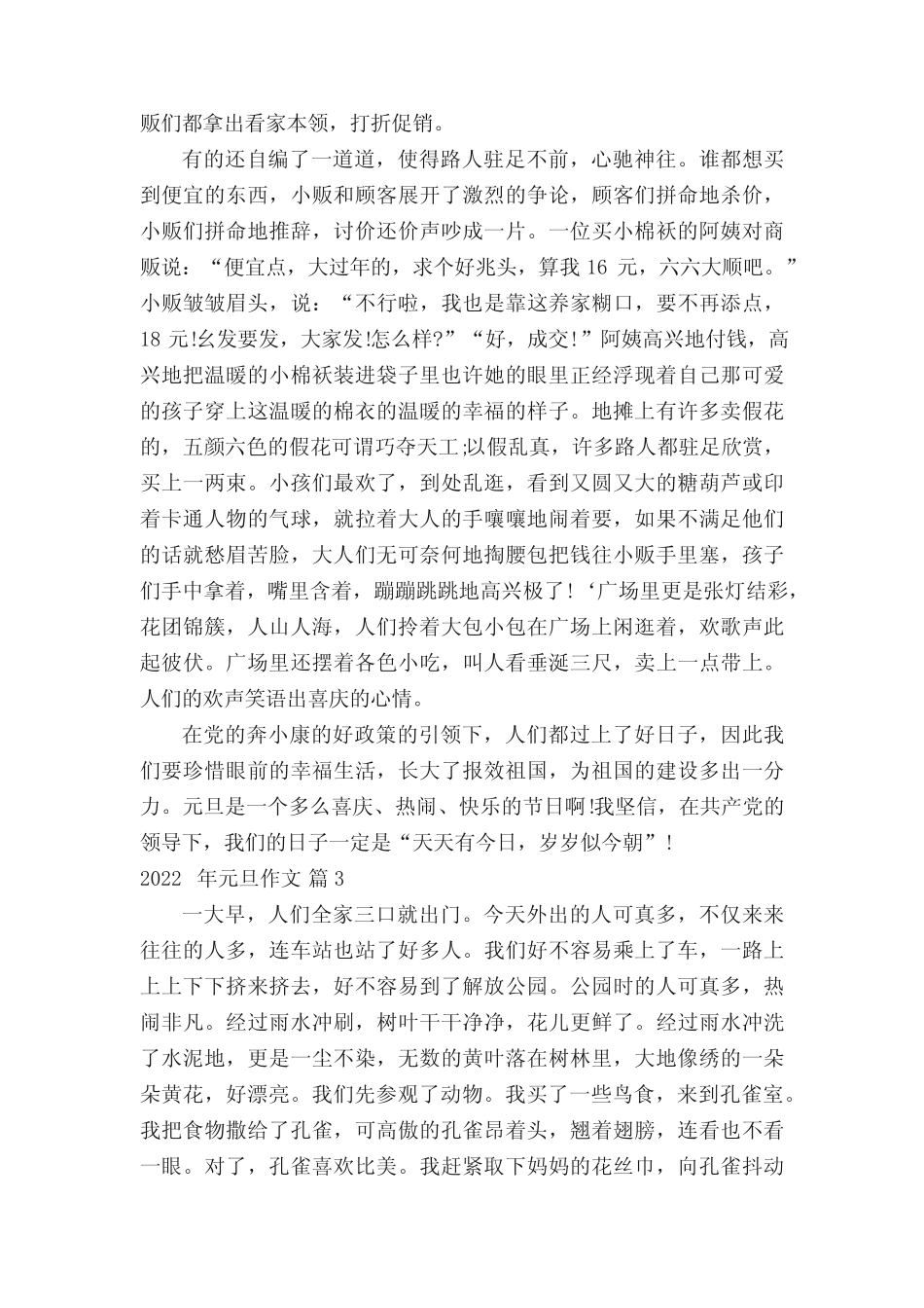 2022年元旦作文(精选17篇) _第2页