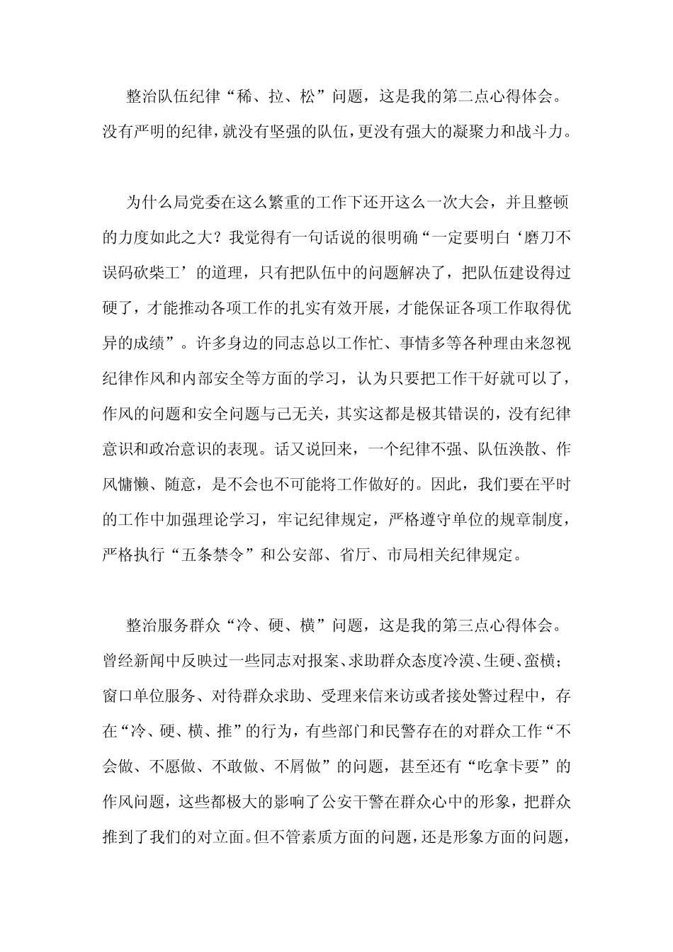 [心得体会]公安四项整治心得体会3篇 _第2页
