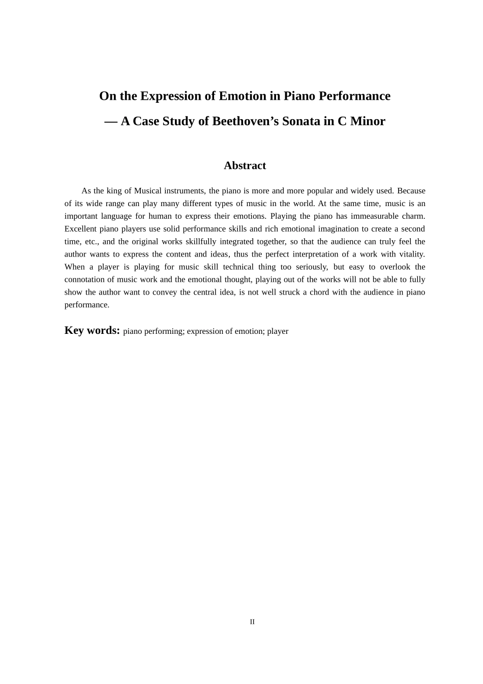 音乐戏曲歌唱专业  试论钢琴演奏中的情感表达——以《贝多芬c小调奏鸣曲》为例_第2页