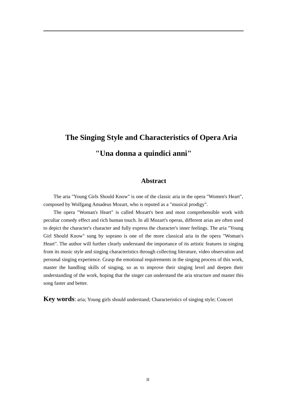 音乐戏曲歌唱专业 歌剧咏叹调《年轻姑娘应该懂得》的演唱风格及特点_第2页