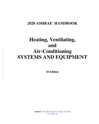 2020 ASHRAE Handbook HVAC Systems and Equipment (ASHRAE)原版完整文件