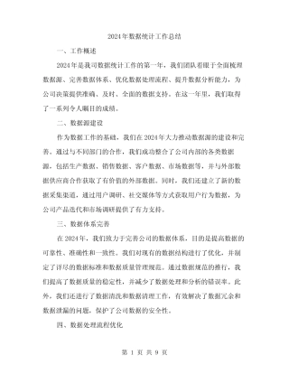 2024年数据统计工作总结(三) 