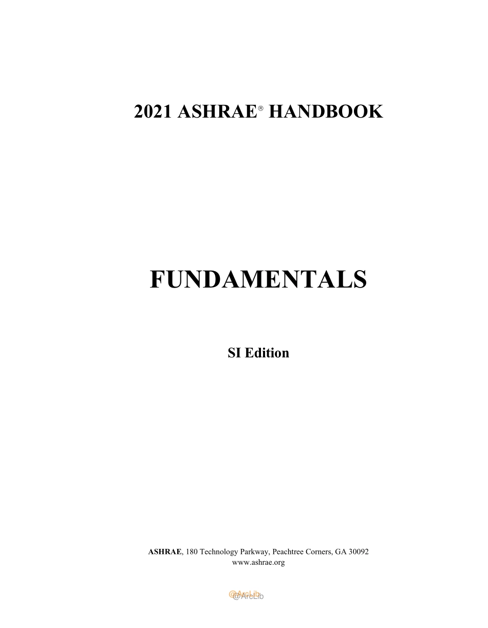 2021 ASHRAE Handbook -- Fundamentals (SI) (Ashrae)原版完整文件_第2页