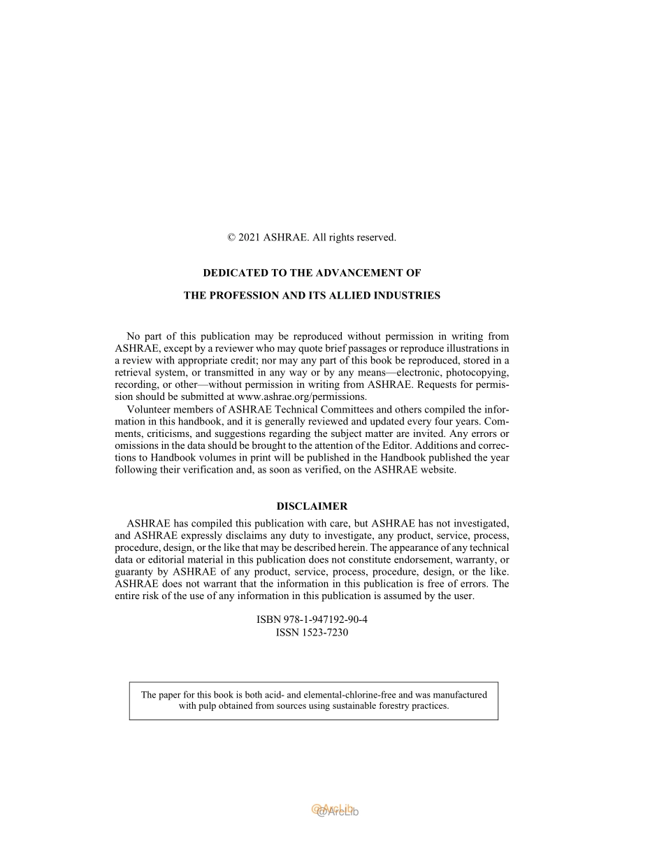 2021 ASHRAE Handbook -- Fundamentals (SI) (Ashrae)原版完整文件_第3页