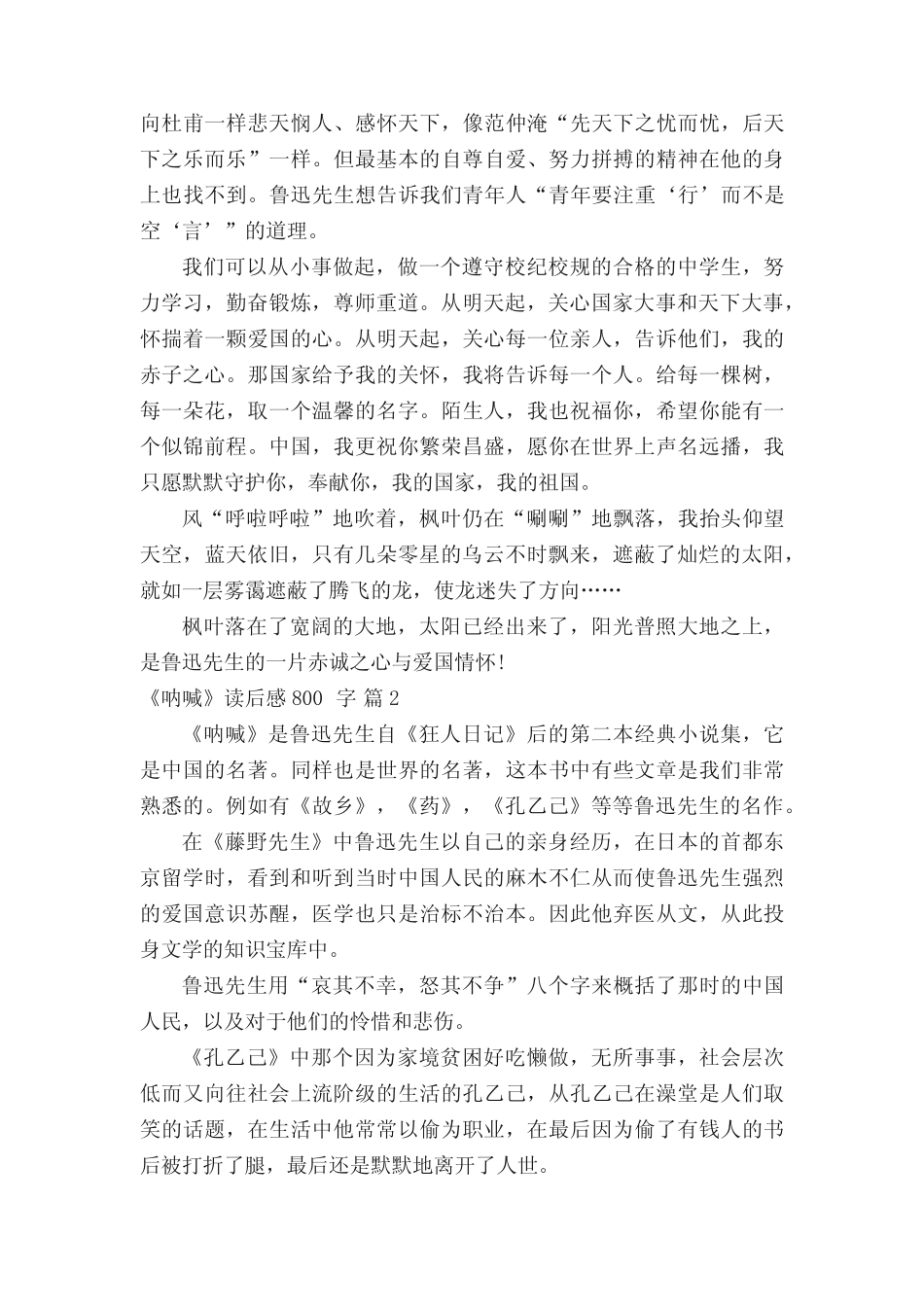 《呐喊》读后感800字(精选12篇) _第2页