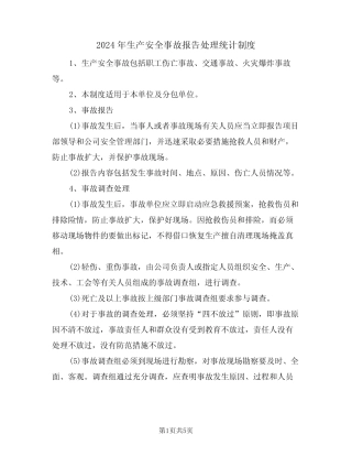 2024年生产安全事故报告处理统计制度(二) 