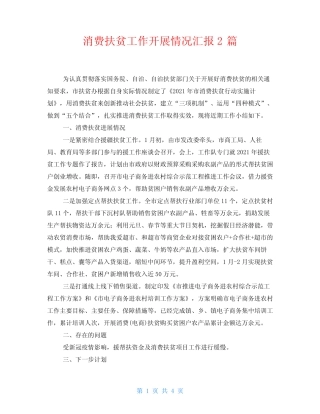 消费扶贫工作开展情况汇报2篇