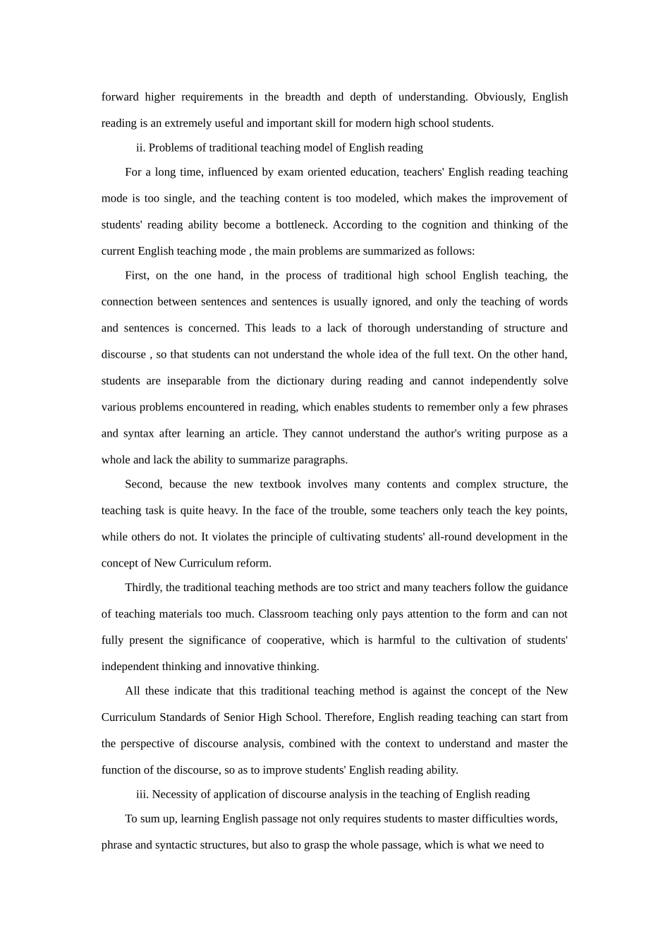 英语论文ApplicationofDiscourseAnalysisinSeniorHighSchoolEnglishReadingTeaching论文设计_第2页