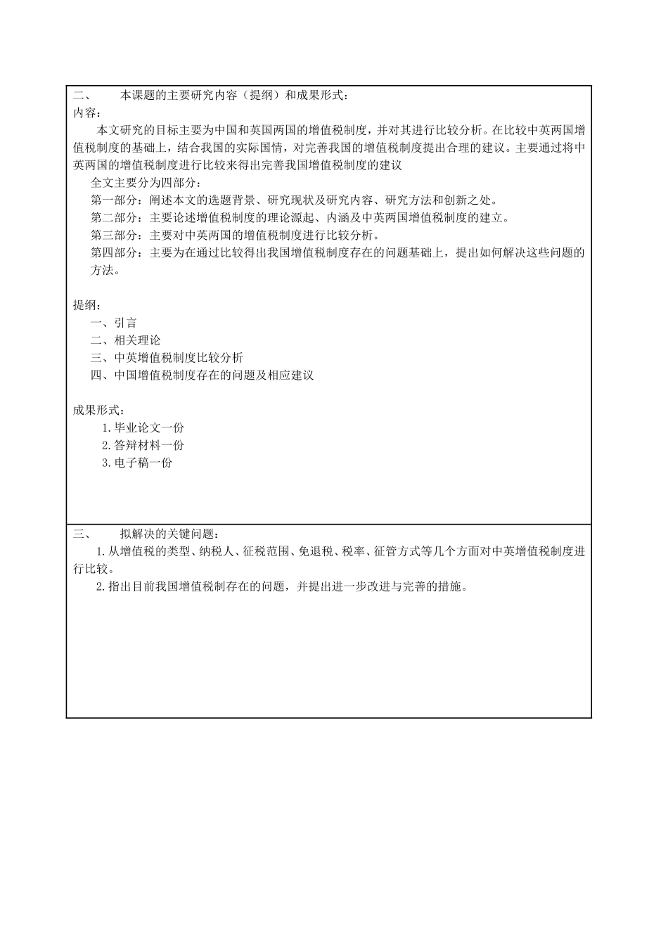中英增值税制度比较分析开题报告）_第2页