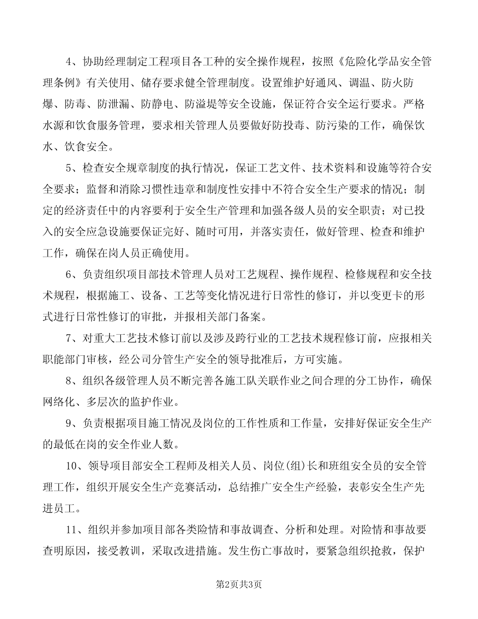 项目副经理岗位职责(2篇) _第2页