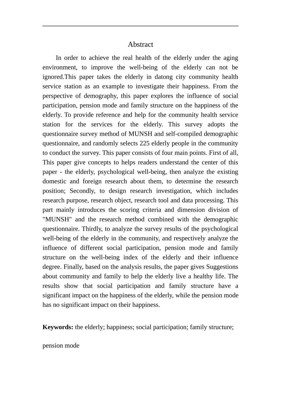 应用心理学专业社区老年人心理幸福感及影响因素分析以大同市某社区卫生服务站为例_第3页
