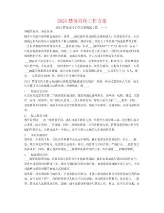 2024禁毒宣传工作计划2篇