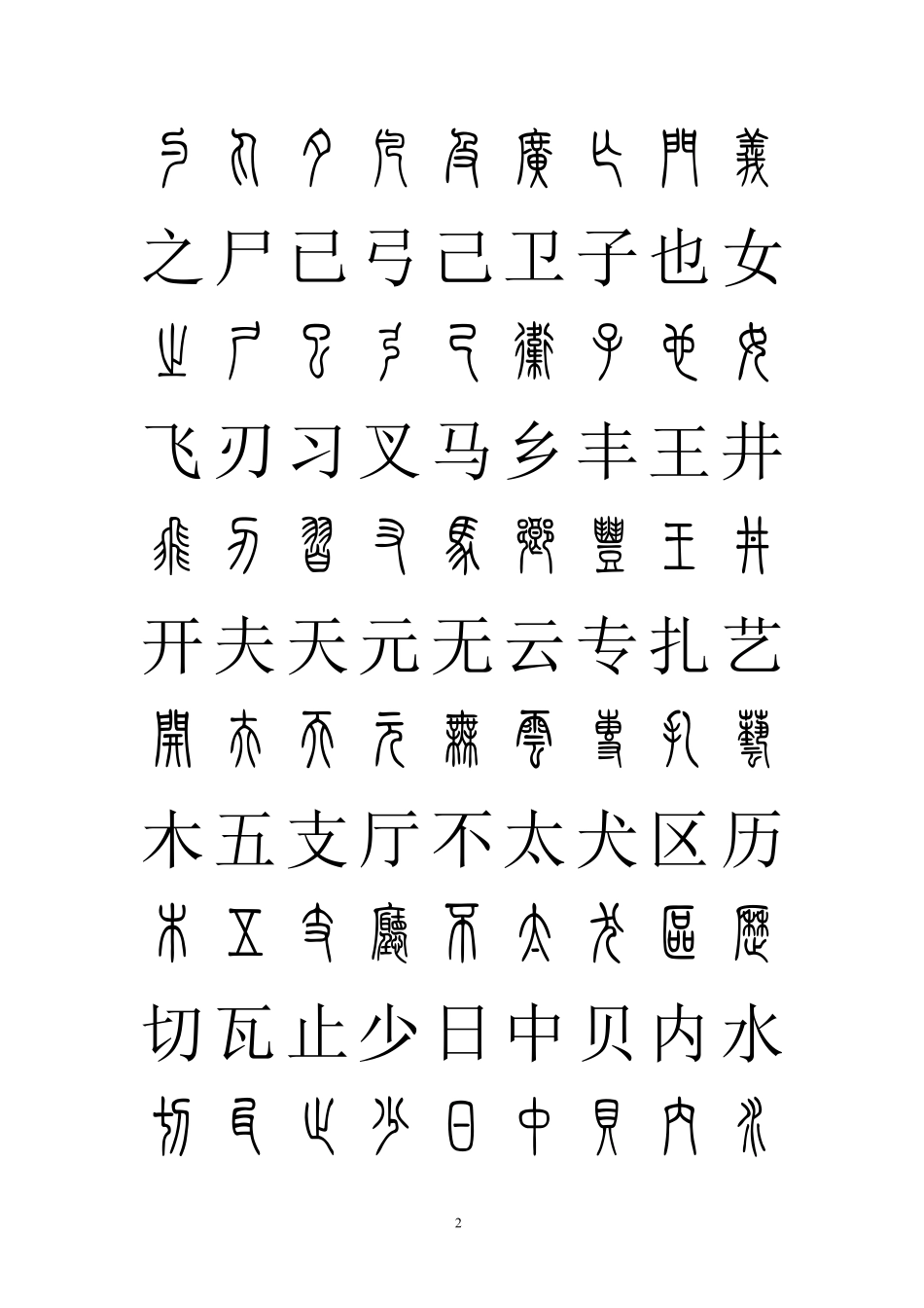 常用汉字篆书对照_第2页