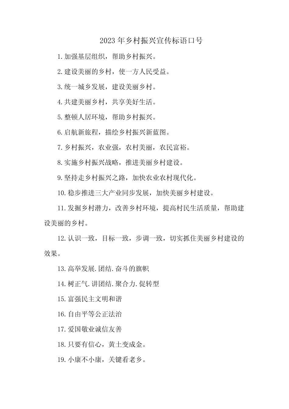 2023年乡村振兴宣传标语口号 (共5篇) _第1页