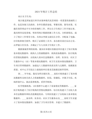 2024年统计工作总结(五) 