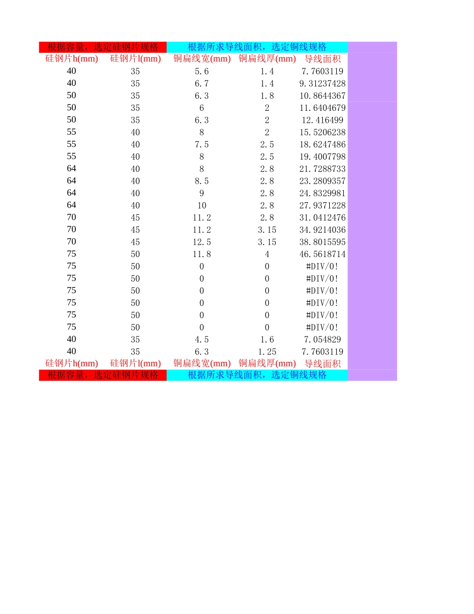 低压电抗器计算-自动计算表格_第3页