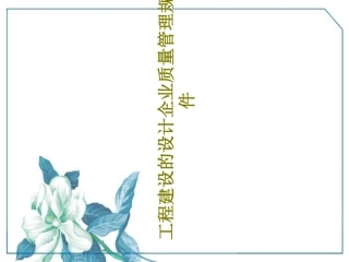 工程建设的设计企业质量管理规范课件
