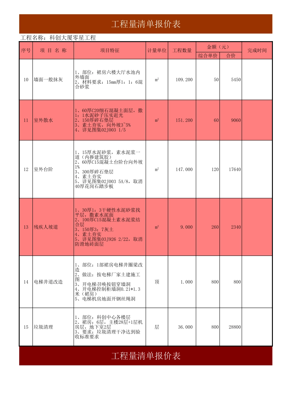 工程量清单报价表_第2页