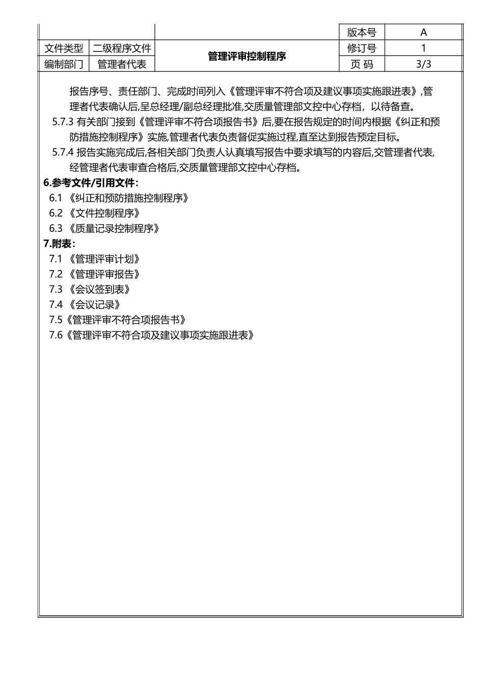 管理评审控制程序(附完整表格)_第3页