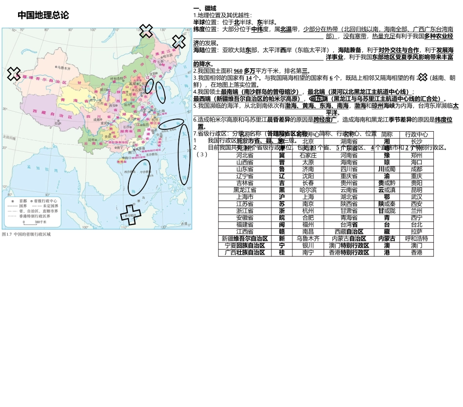 地理中考复习知识提纲（中国地理）（图文版）完整_第2页