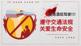 拒绝酒后驾驶，珍爱生命，从我做起