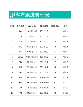 客户跟进管理表