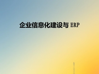 企业信息化建设与ERP
