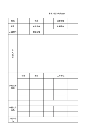入党申请书 电子表