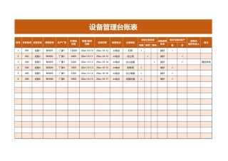 设备管理台账表