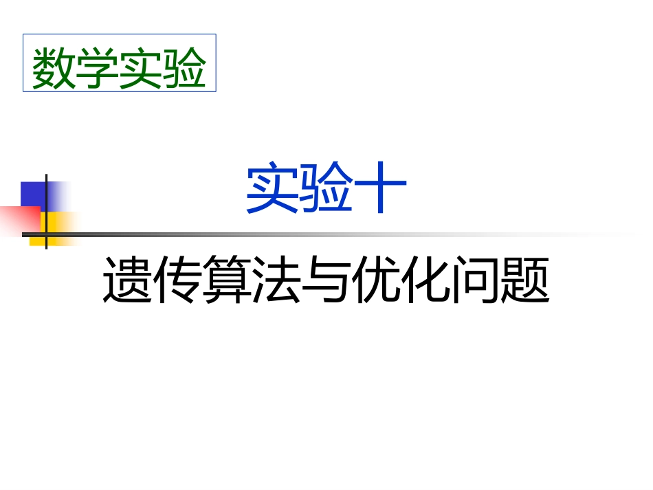 实验十遗传算法与优化问题_第1页
