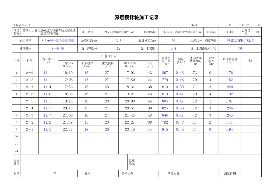 水泥搅拌桩记录(自动运算)_第2页