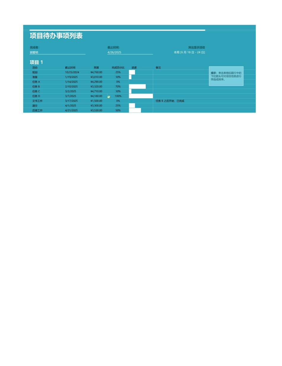 项目待办事项列表_第1页
