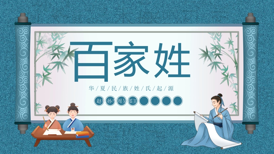 小学生主题班会--百家姓华夏民族姓氏起源姓氏-课件_第1页