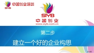 新版SYB(创办你的企业)第二步建立一个好的企业构思