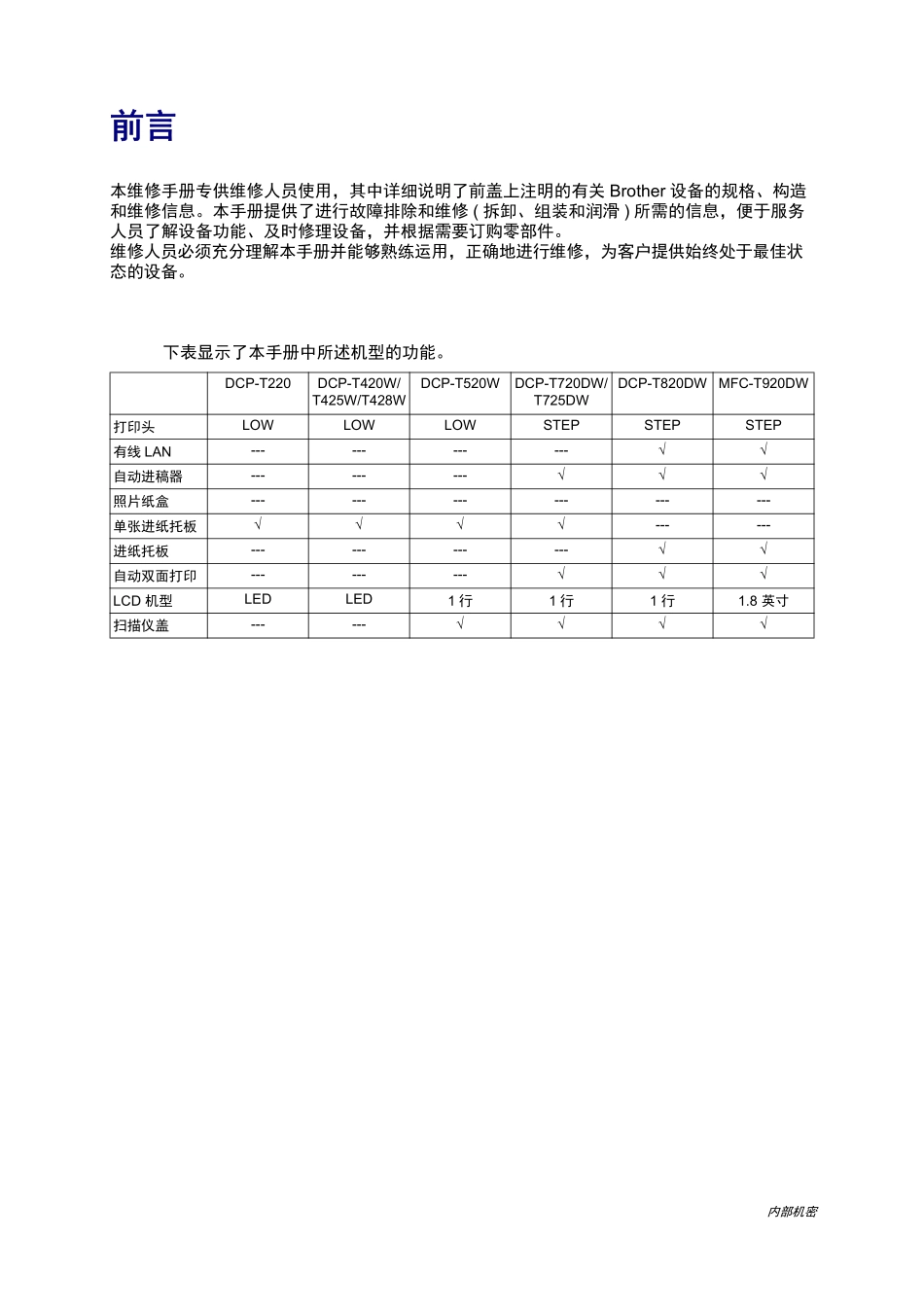 中文维修手册-DCP_T220_T420W_T425W_T428W_T520W_T720DW_T7_第3页
