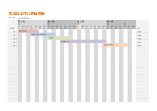 周项目工作计划日程表