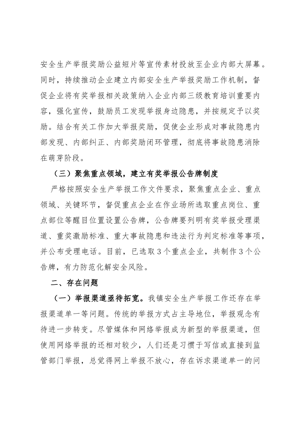 镇安全生产举报工作总结_第2页
