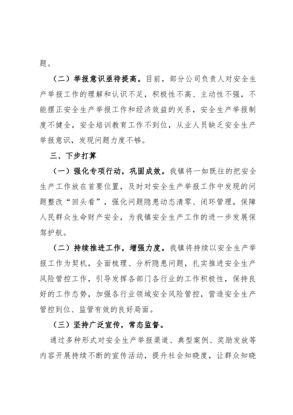 镇安全生产举报工作总结_第3页