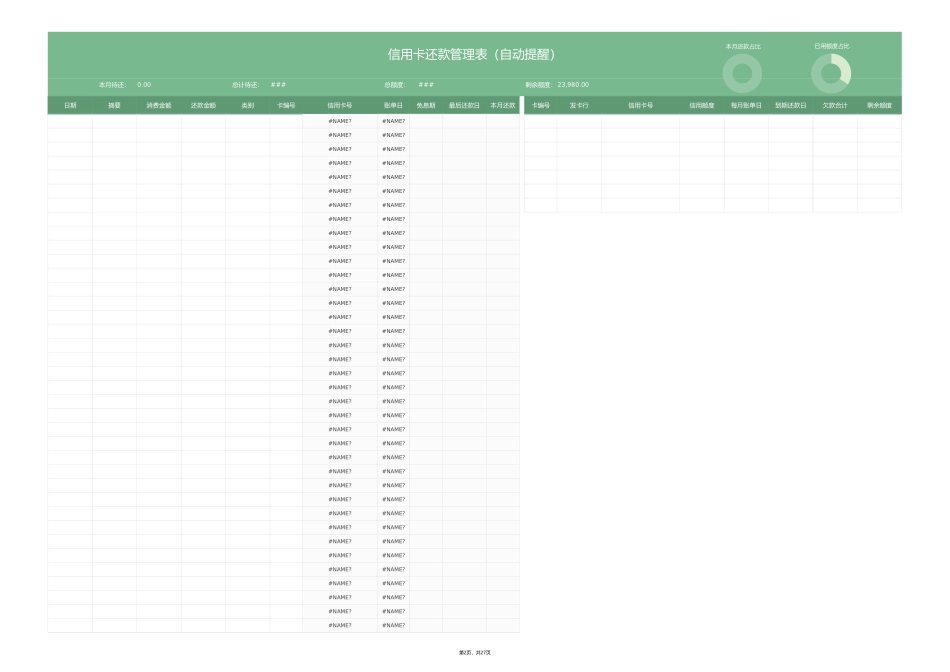 自动提醒信用卡还款管理表_第2页