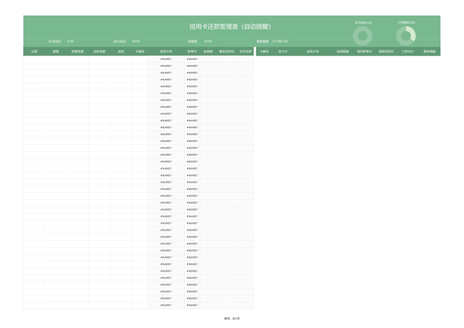 自动提醒信用卡还款管理表_第3页