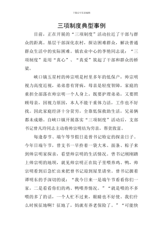 三项制度典型事例