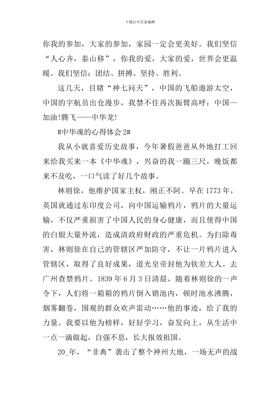 中华魂的心得体会_第3页