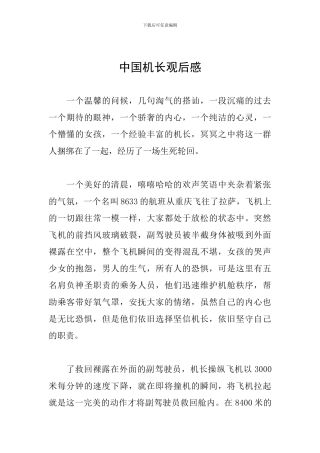 中国机长观后感