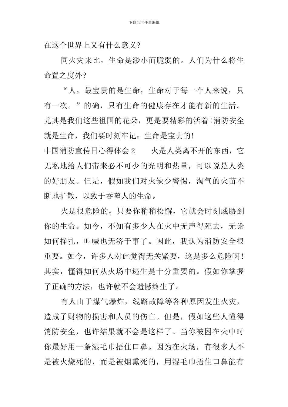 中国消防宣传日心得体会多篇_第2页