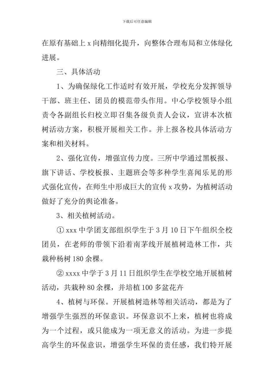 中学植树节活动总结_第2页