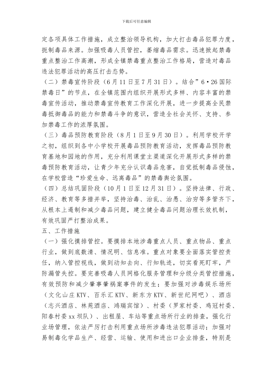 乡镇2024年禁毒重点整治工作实施方案_第2页