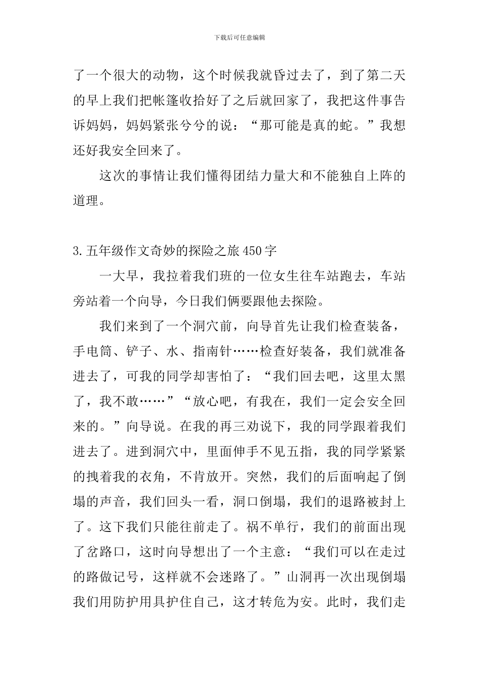 五年级作文神奇的探险之旅450字_第3页