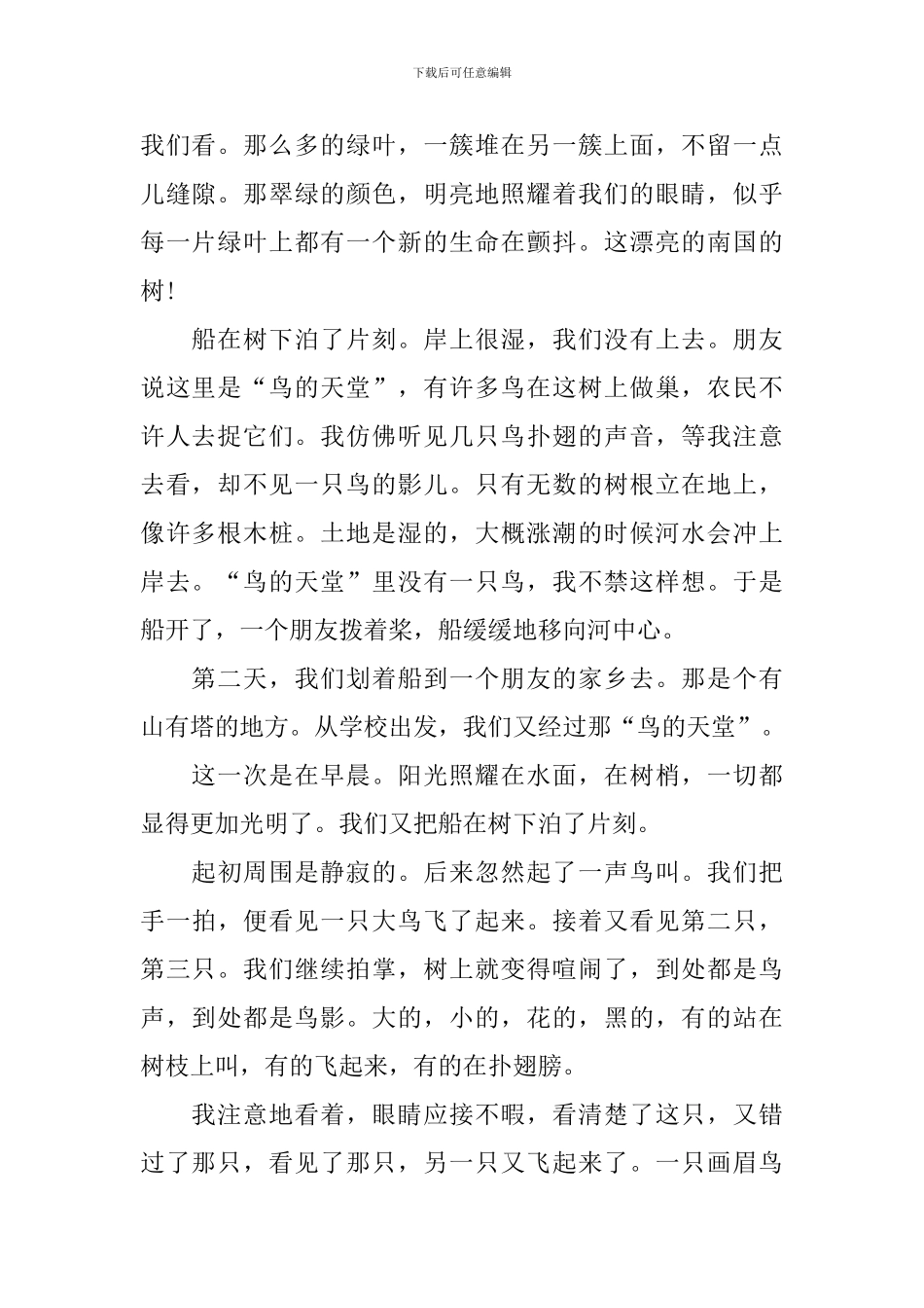 五年级语文鸟的天堂知识点_第2页